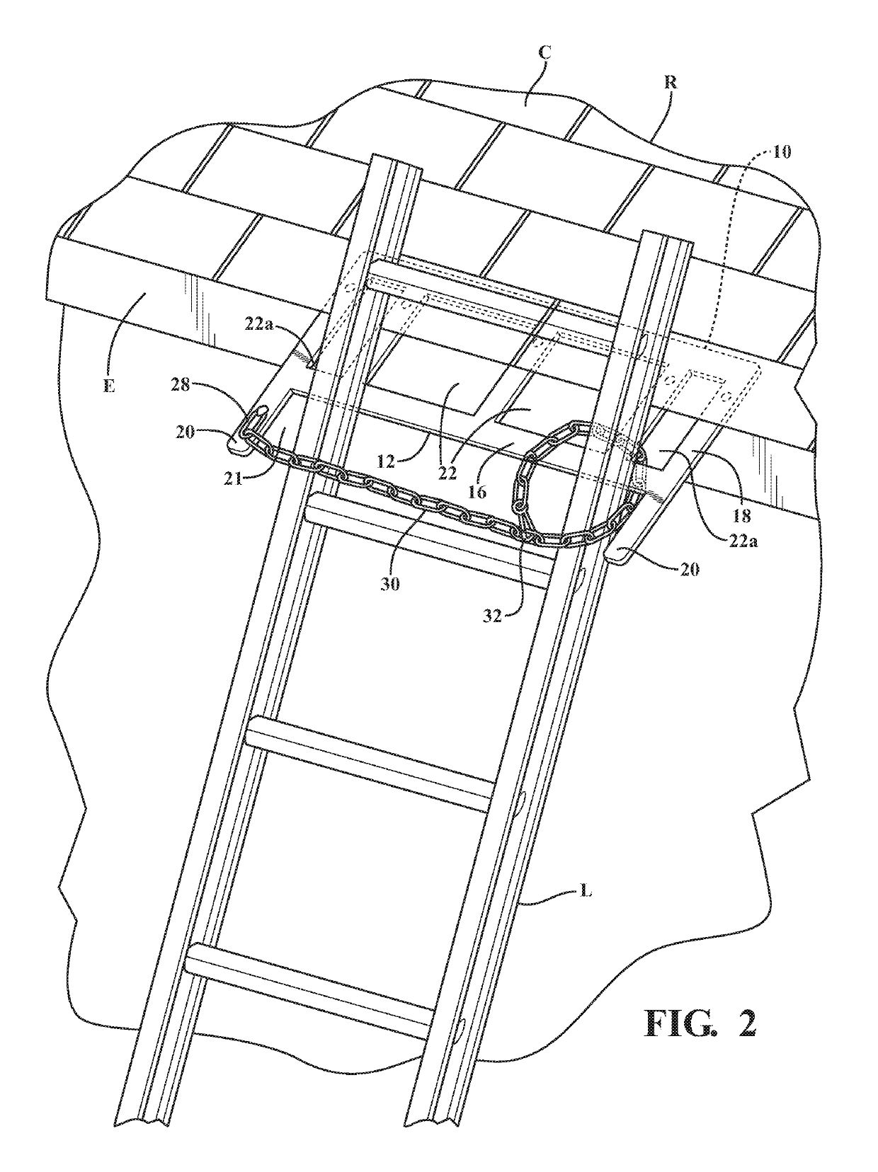 Roof edge ladder guard