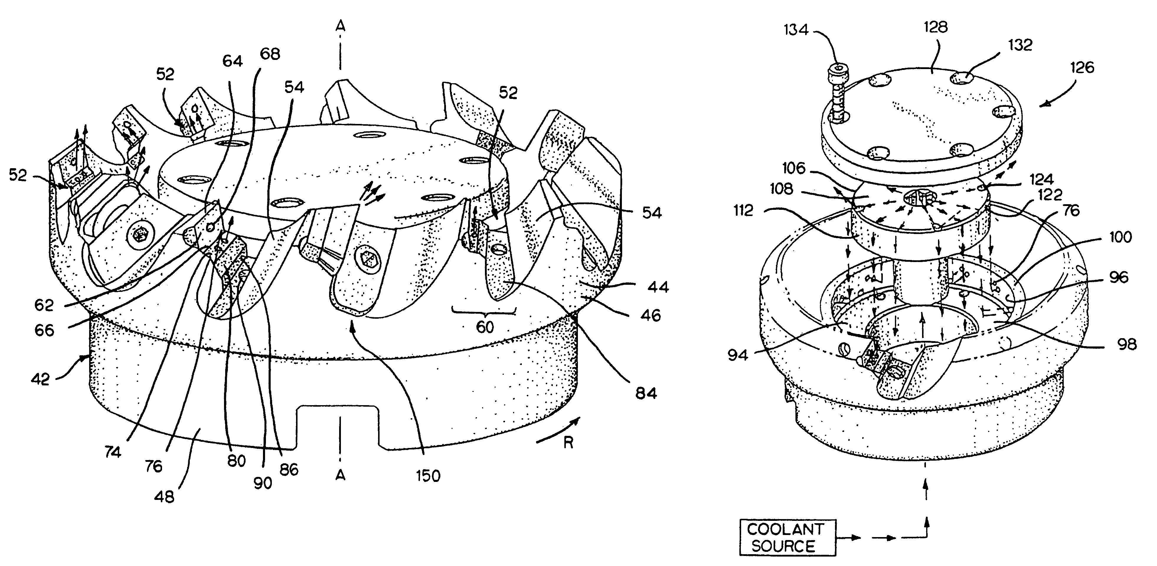 Milling cutter and milling insert with coolant delivery