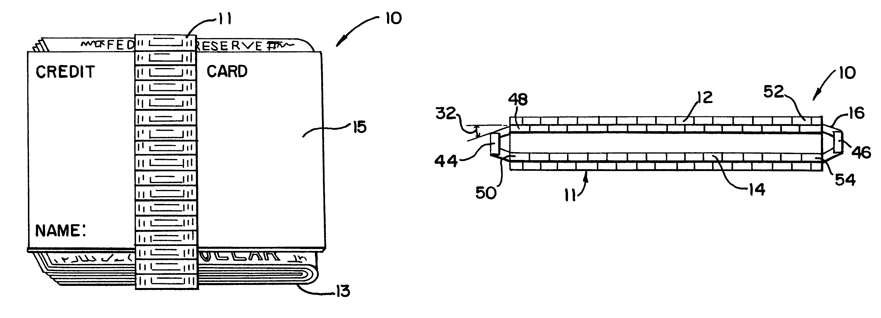 Method and apparatus for holding paper currency and credit cards