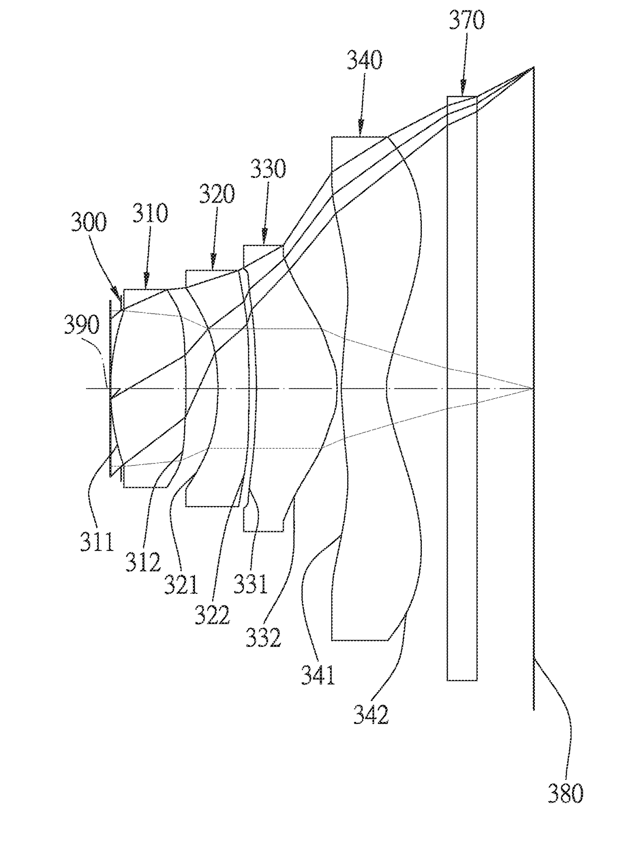 Optical lens system with a wide field of view