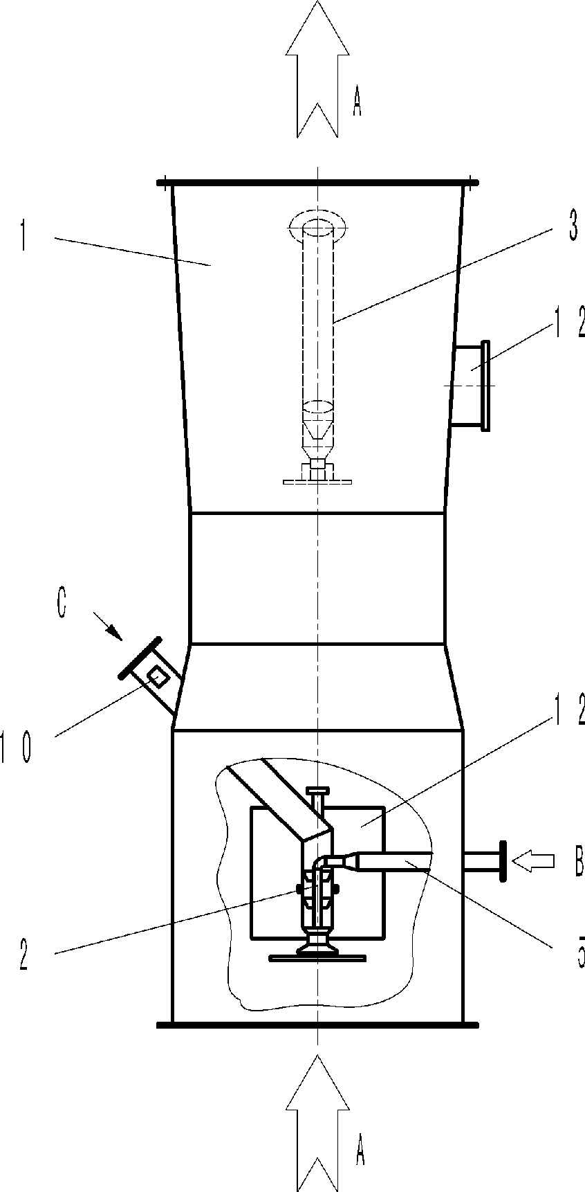 Charging purification method and device for aluminum electrolysis flue gas two stage blowing