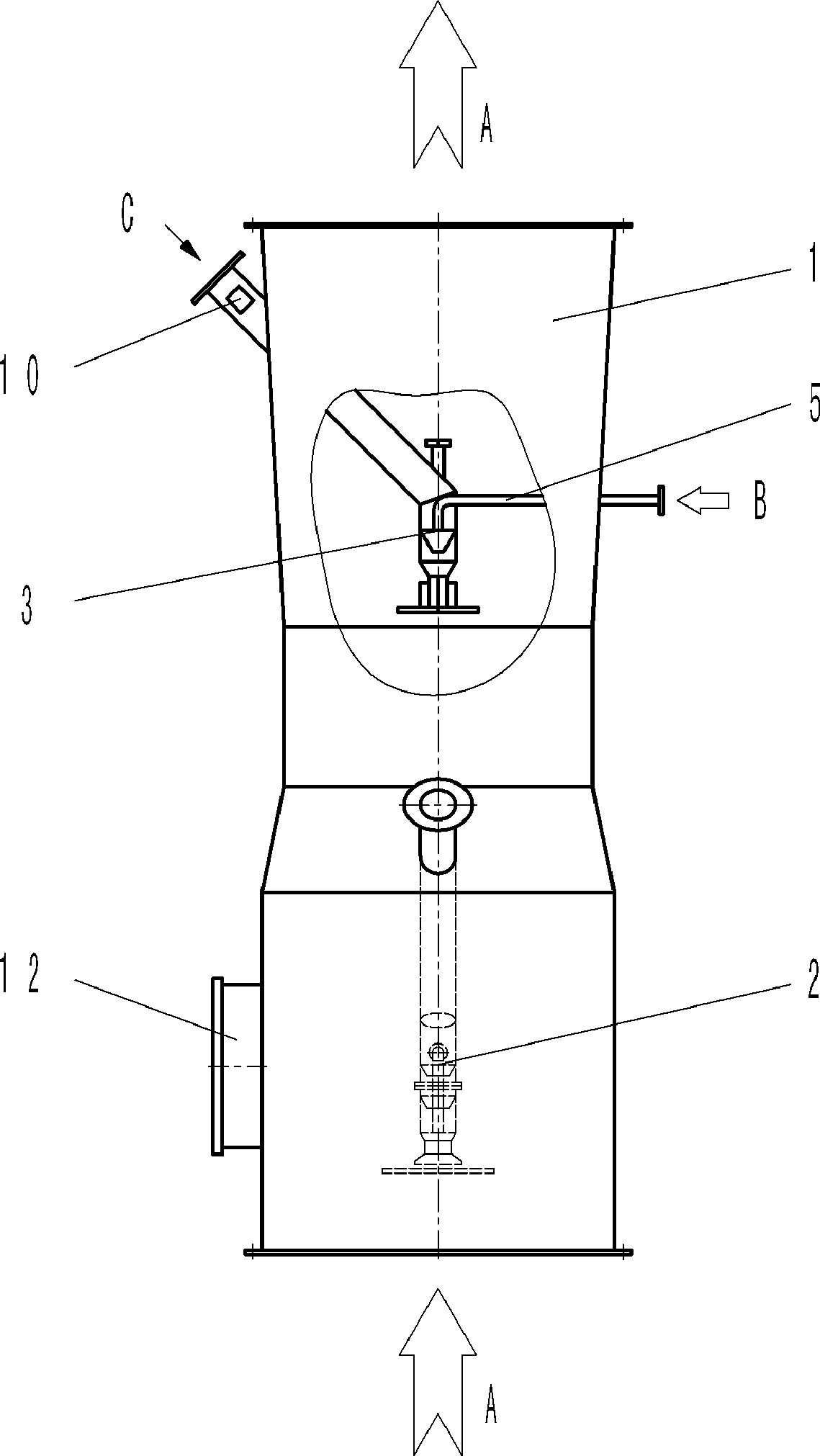 Charging purification method and device for aluminum electrolysis flue gas two stage blowing