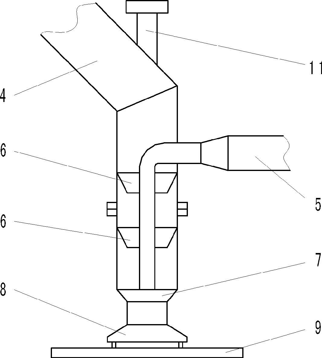 Charging purification method and device for aluminum electrolysis flue gas two stage blowing