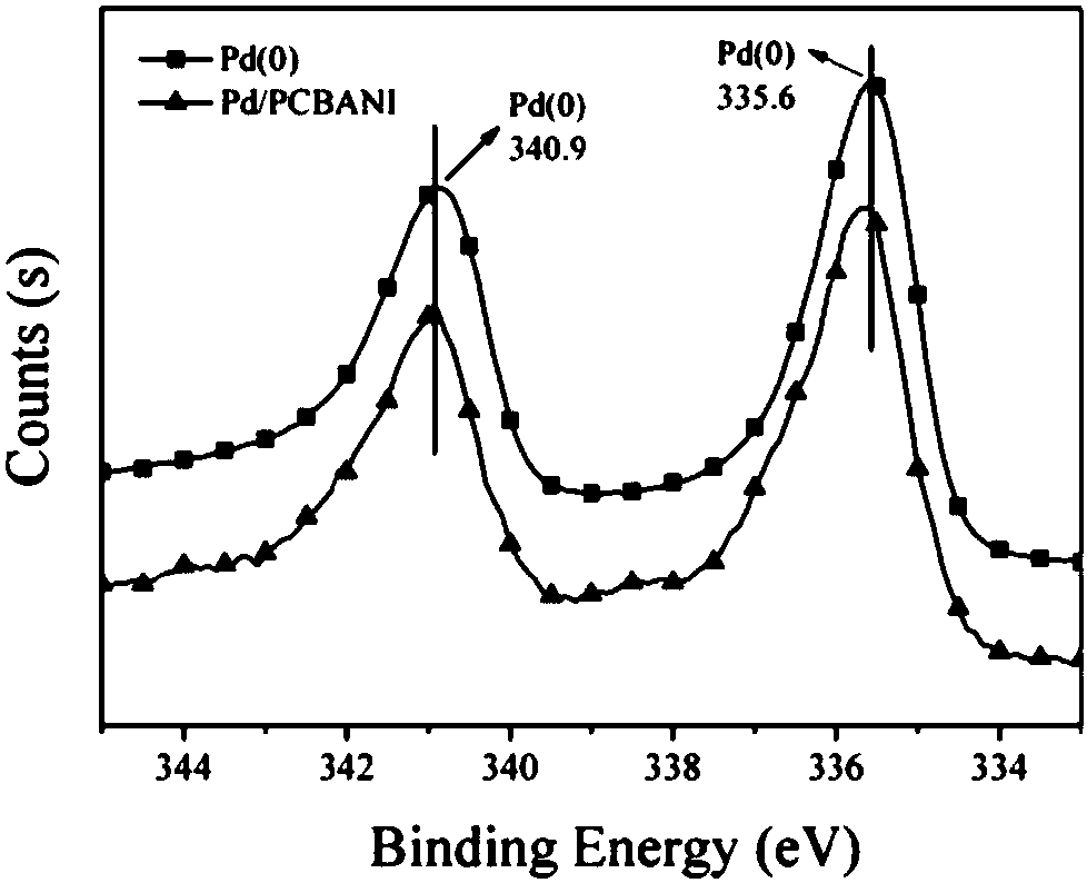 Self-doped fullerene immobilized palladium nan-electrocatalyst, preparation method and application