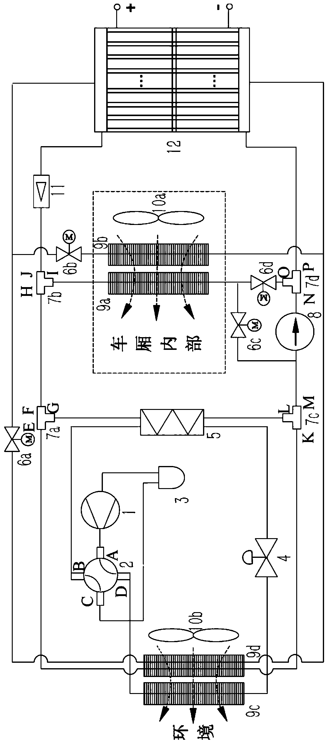 New energy electric vehicle thermal management system with all-weather multi-mode switching function