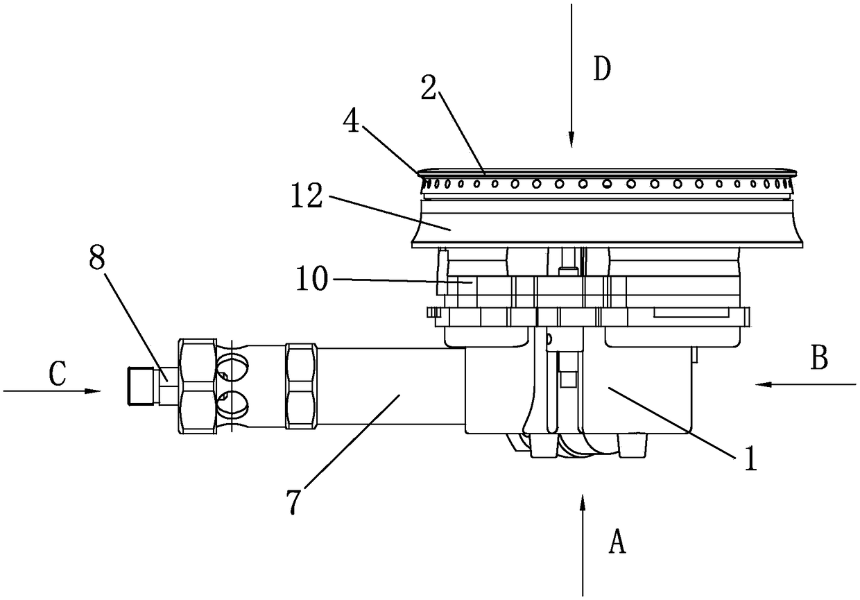 Lower air inlet gas burner for cooking appliance