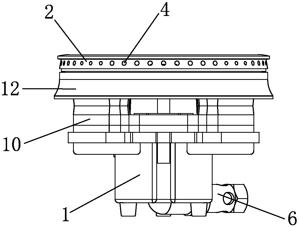 Lower air inlet gas burner for cooking appliance