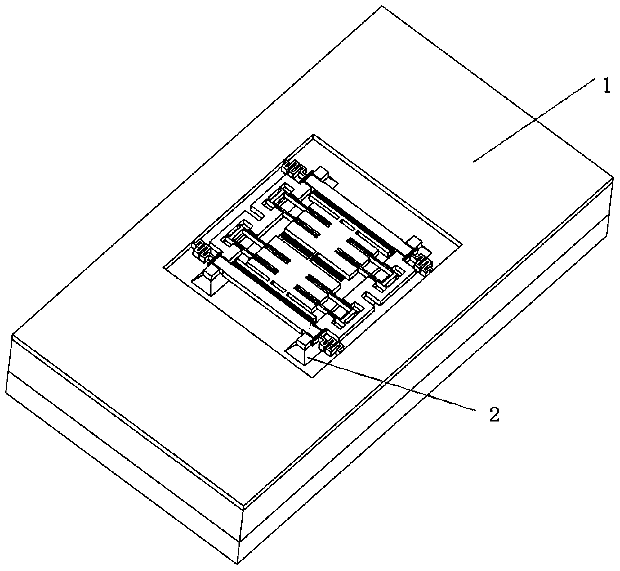 Double H-type tension beam silicon micro-resonance pressure sensor chip and preparation method thereof