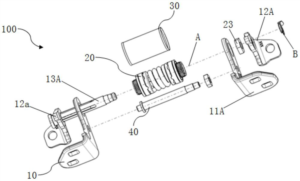 Integrated door hinge of single-spring double-cam structure