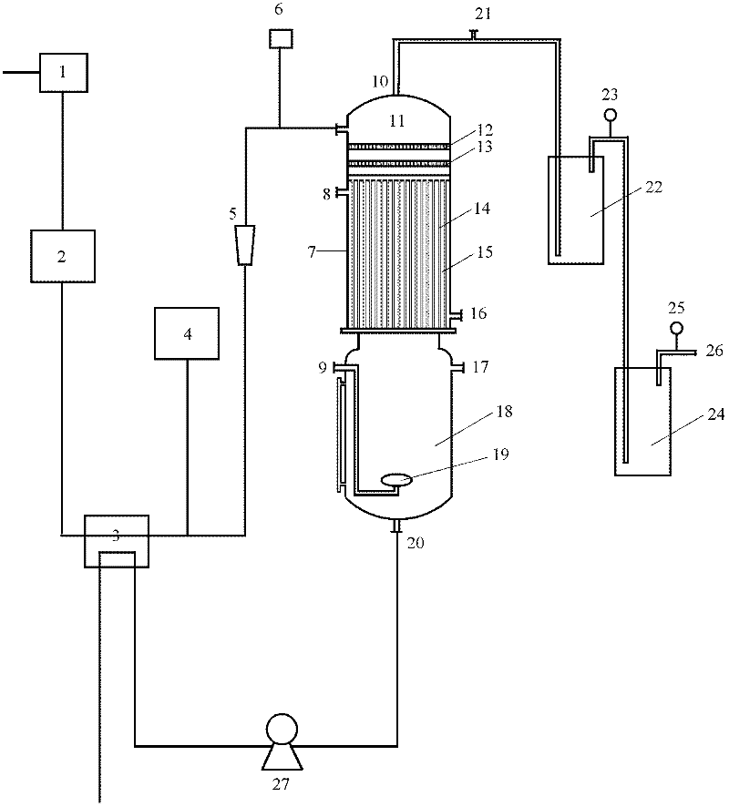 Device and method for treating waste water and preparing hydrogen simultaneously