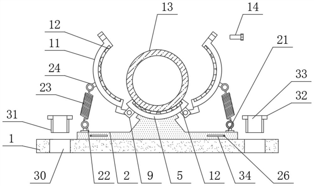 Mounting and fixing structure for indoor water supply pipe of assembly-type building