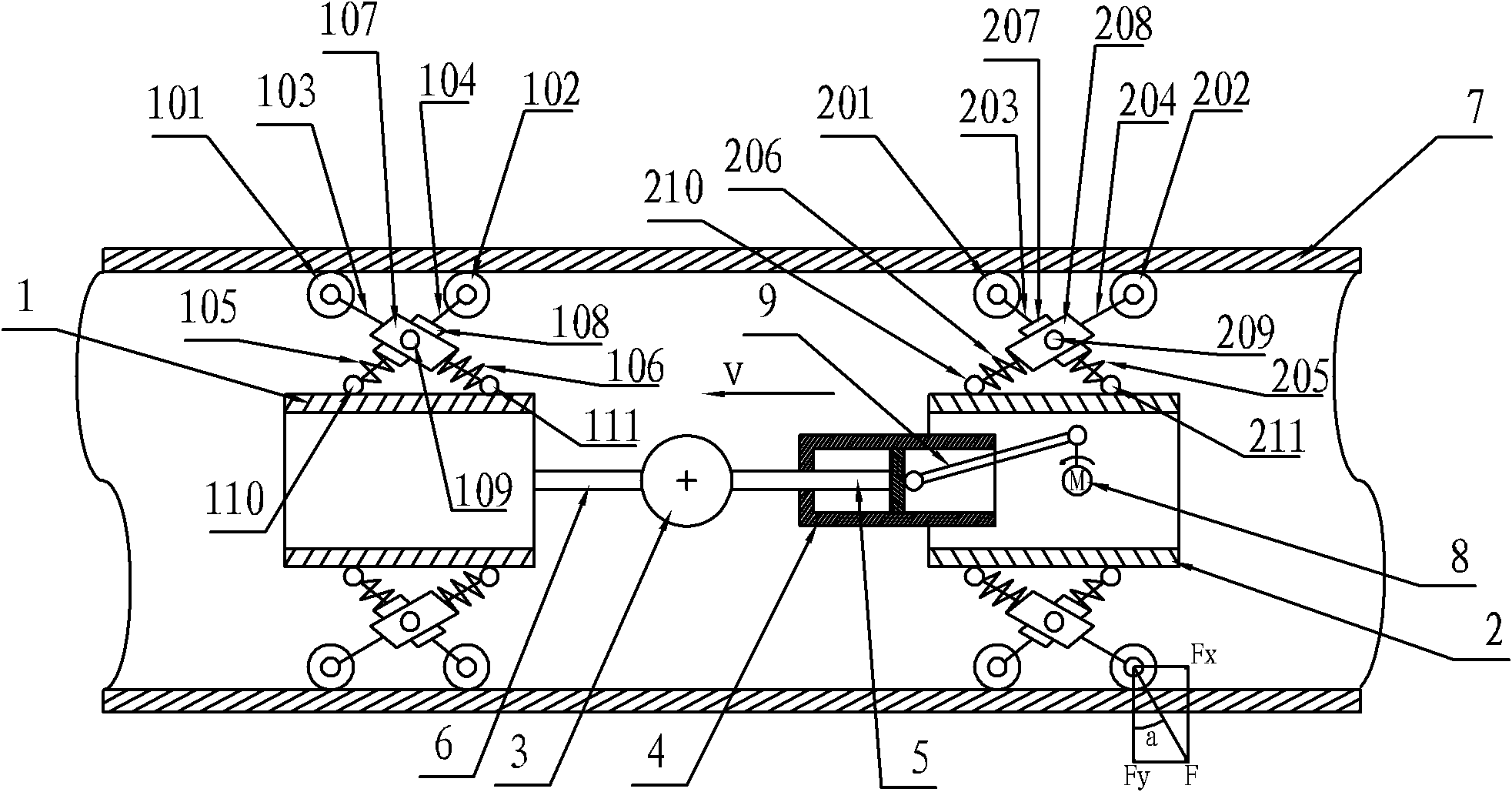 Pipeline robot driving mechanism