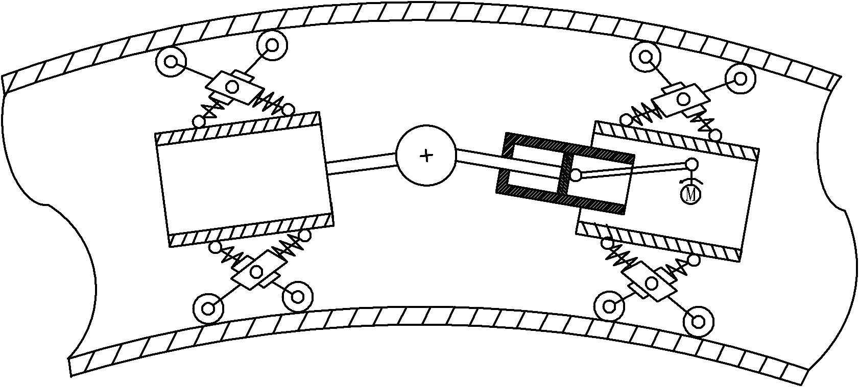 Pipeline robot driving mechanism