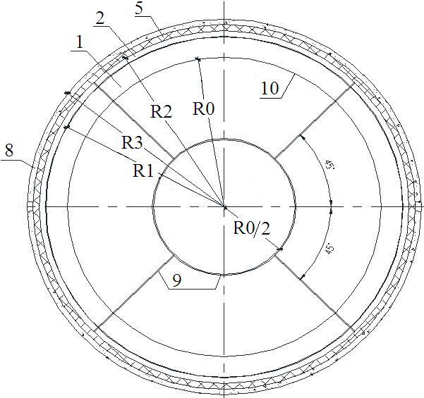 Composite foundation of large-diameter high-temperature fused salt storage tank and using method thereof