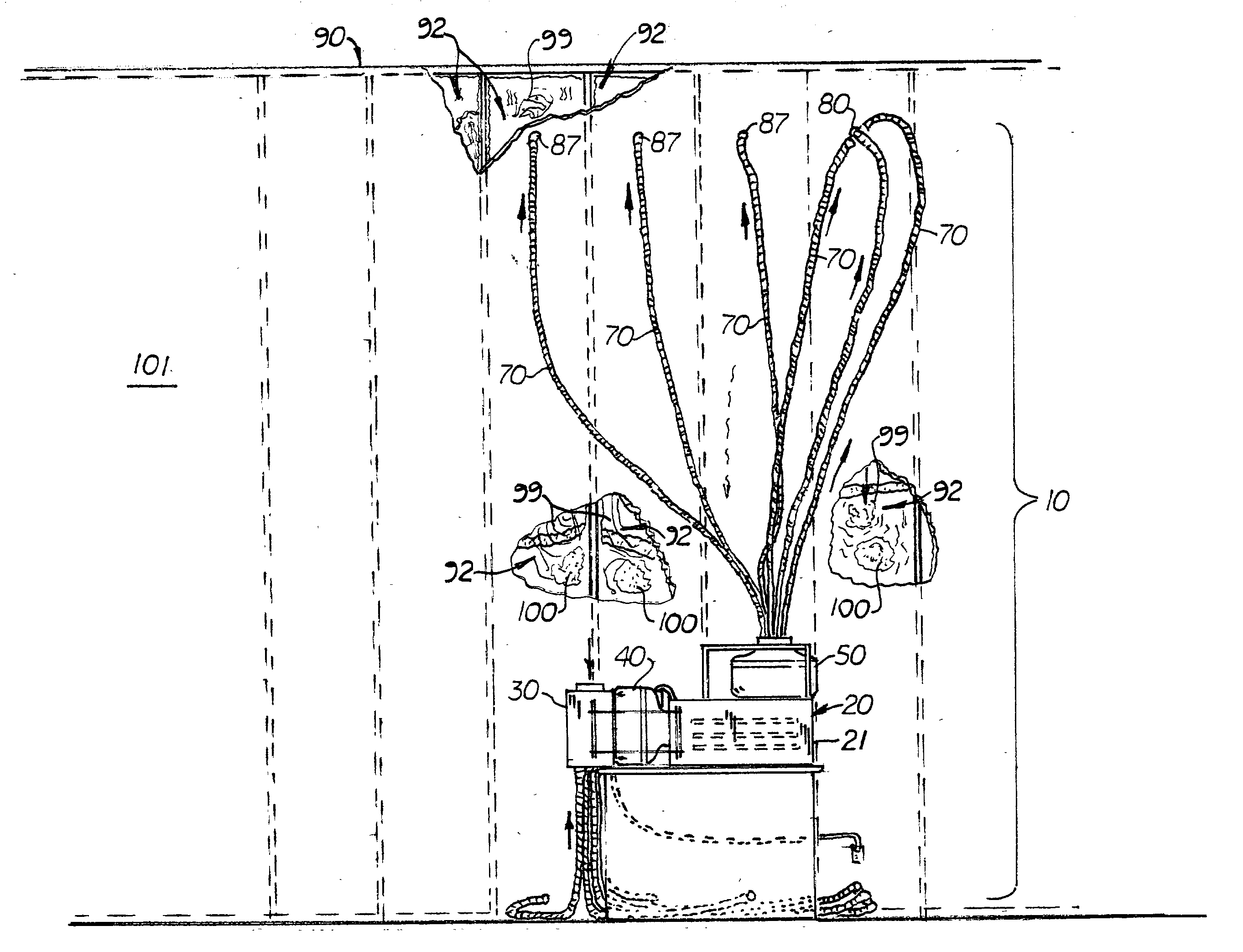 Building ozone treatment system and method