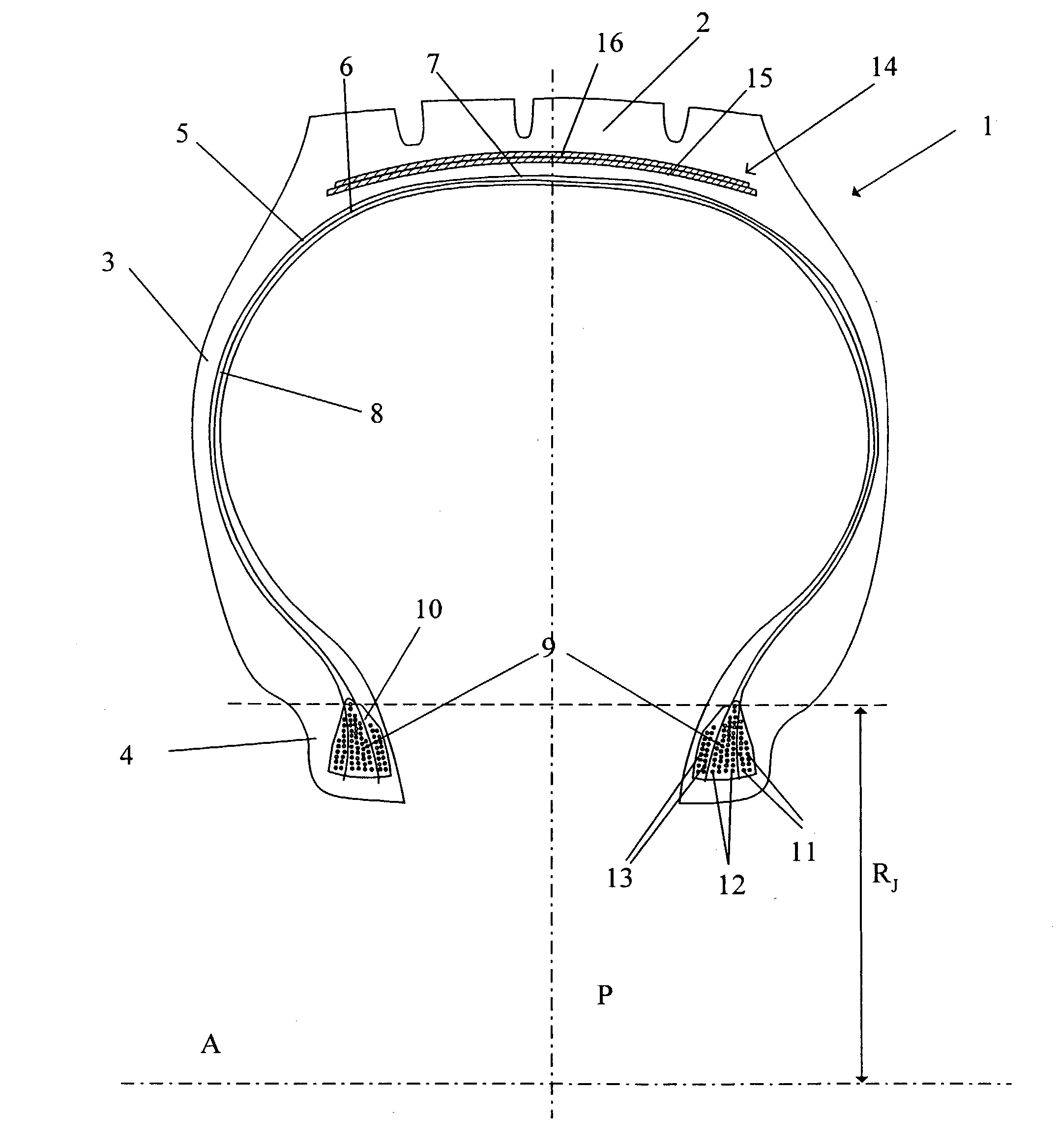 Aircraft tire having an improved bead