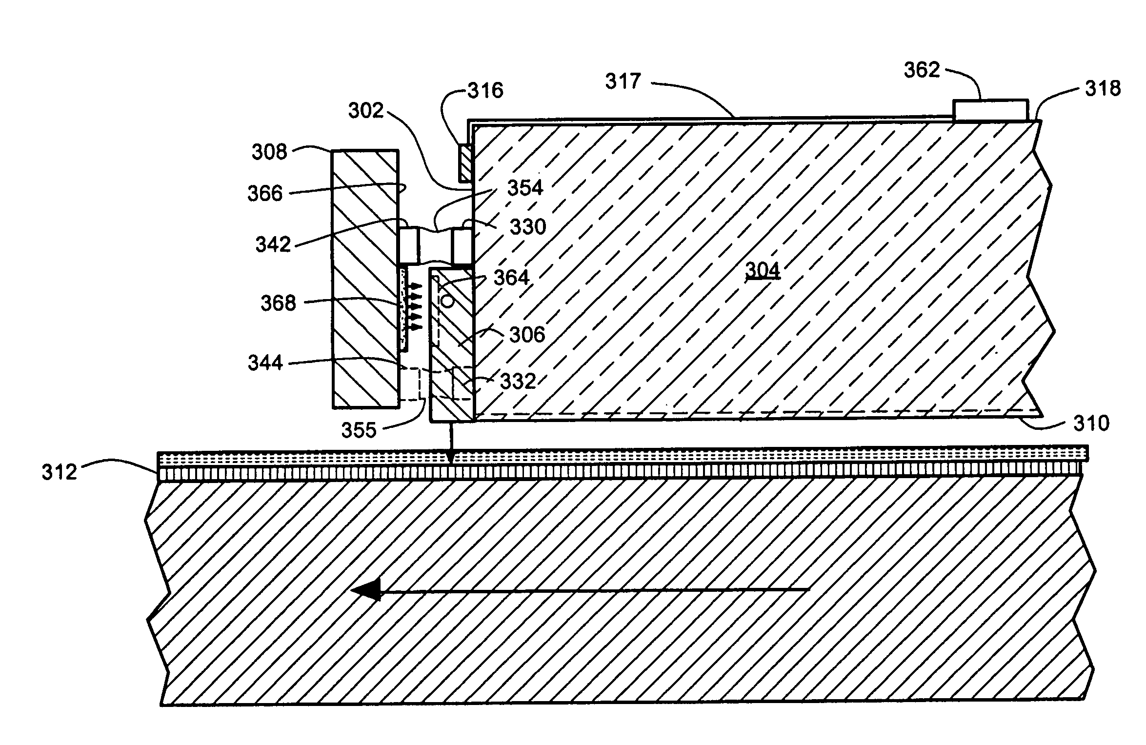 Optoelectronic emitter mounted on a slider