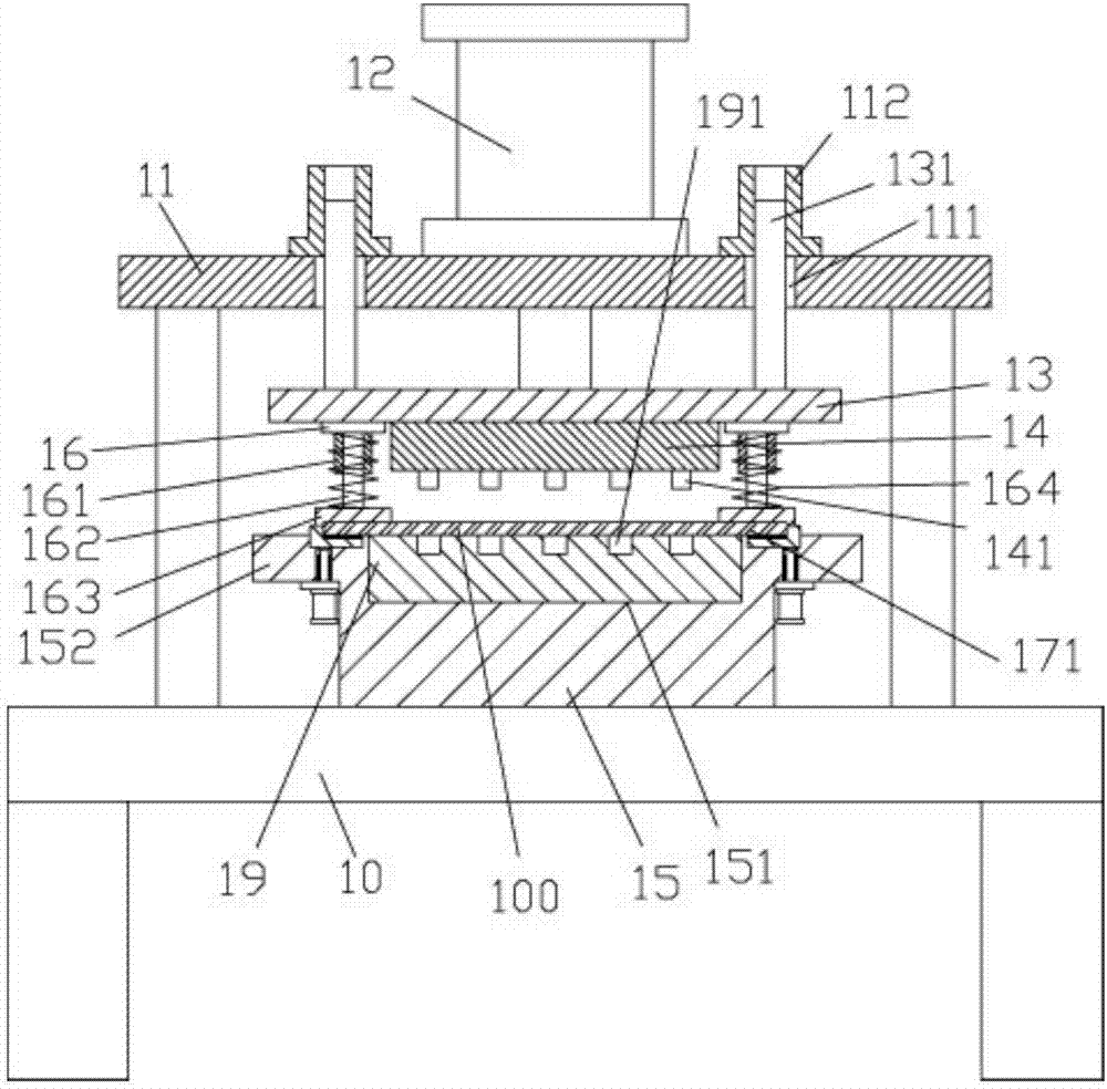 Automatic material pushing type stainless steel circular sheet forming device