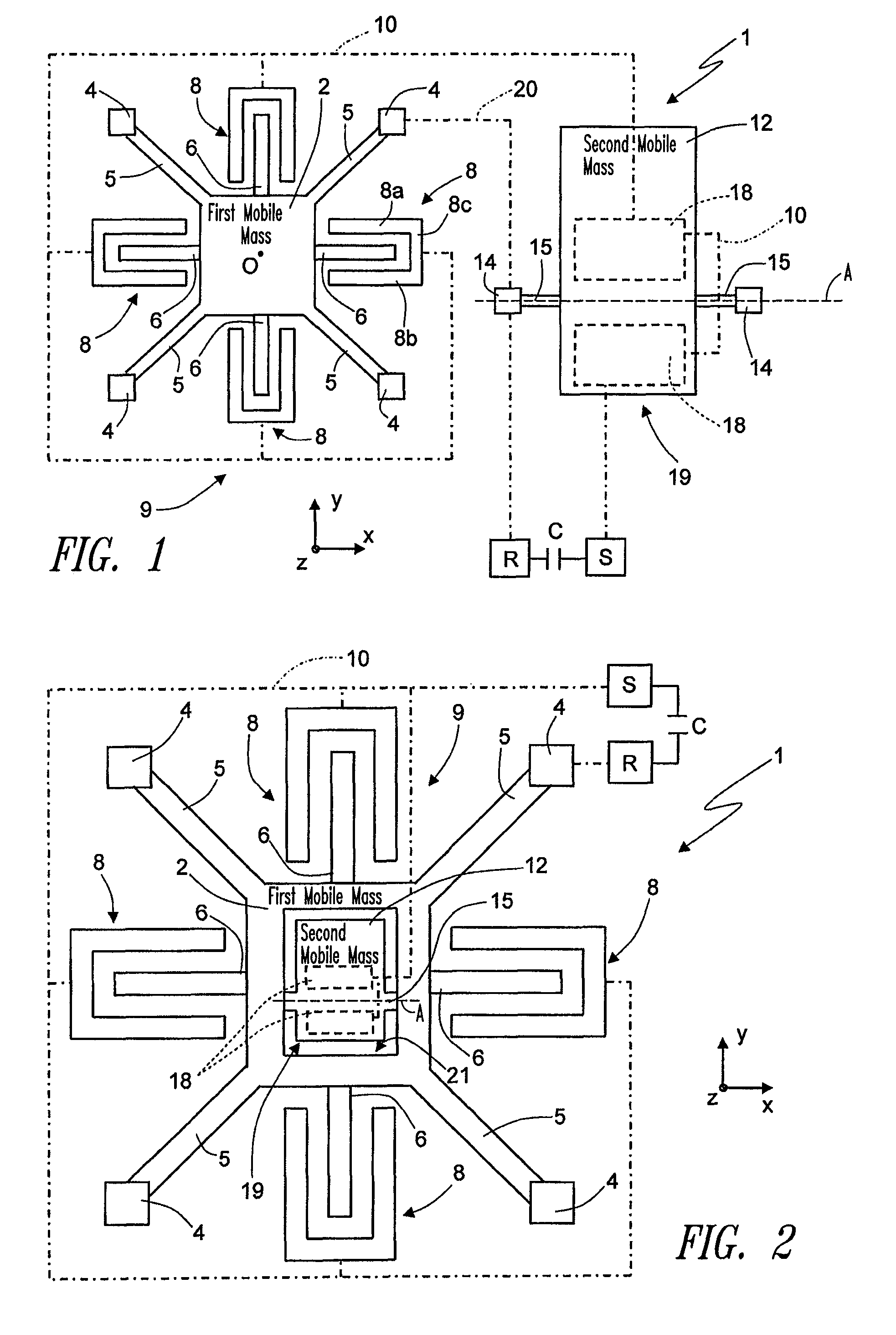 Microelectromechanical inertial sensor, in particular for free-fall detection applications