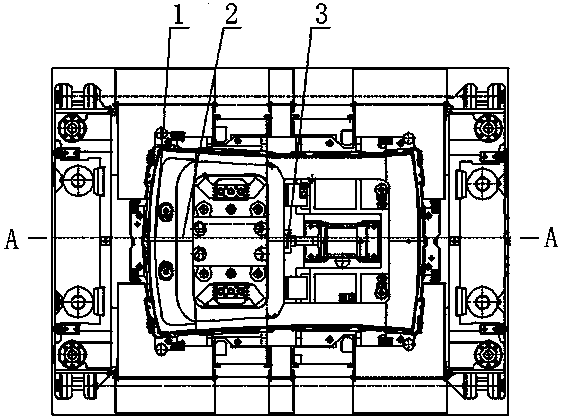 Flanging collapse compensation device of skylight top cover flanging die