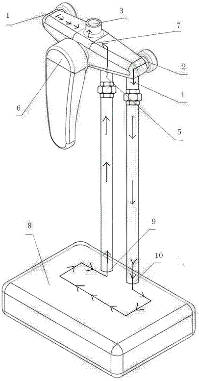 Water mixing valve capable of being externally connected with water treatment device