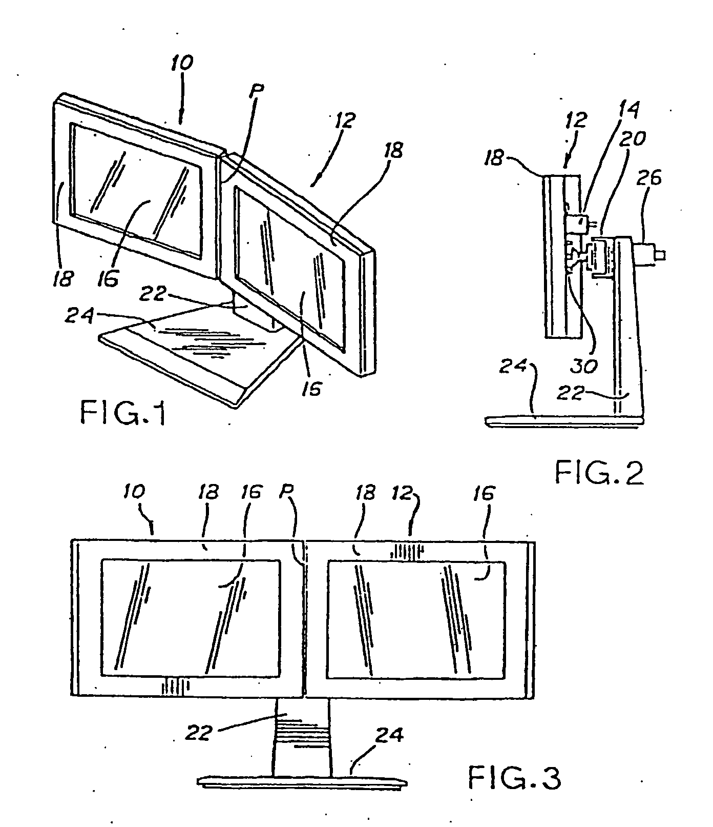 Computer display screen system and adjustable screen mount, and swinging screens therefor