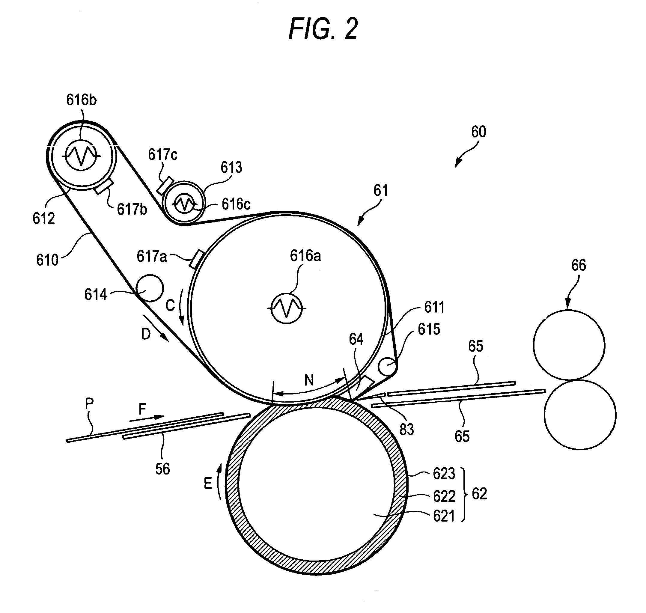 Fixing device with peeling member for an image forming apparatus