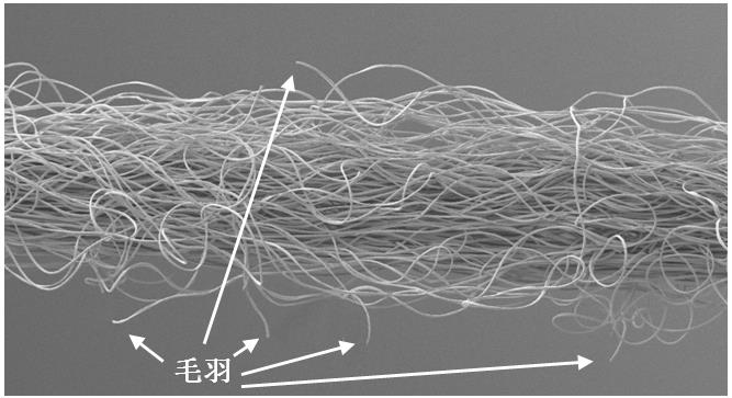 Hairiness color-mixed false-twist processed yarn as well as preparation method and application thereof