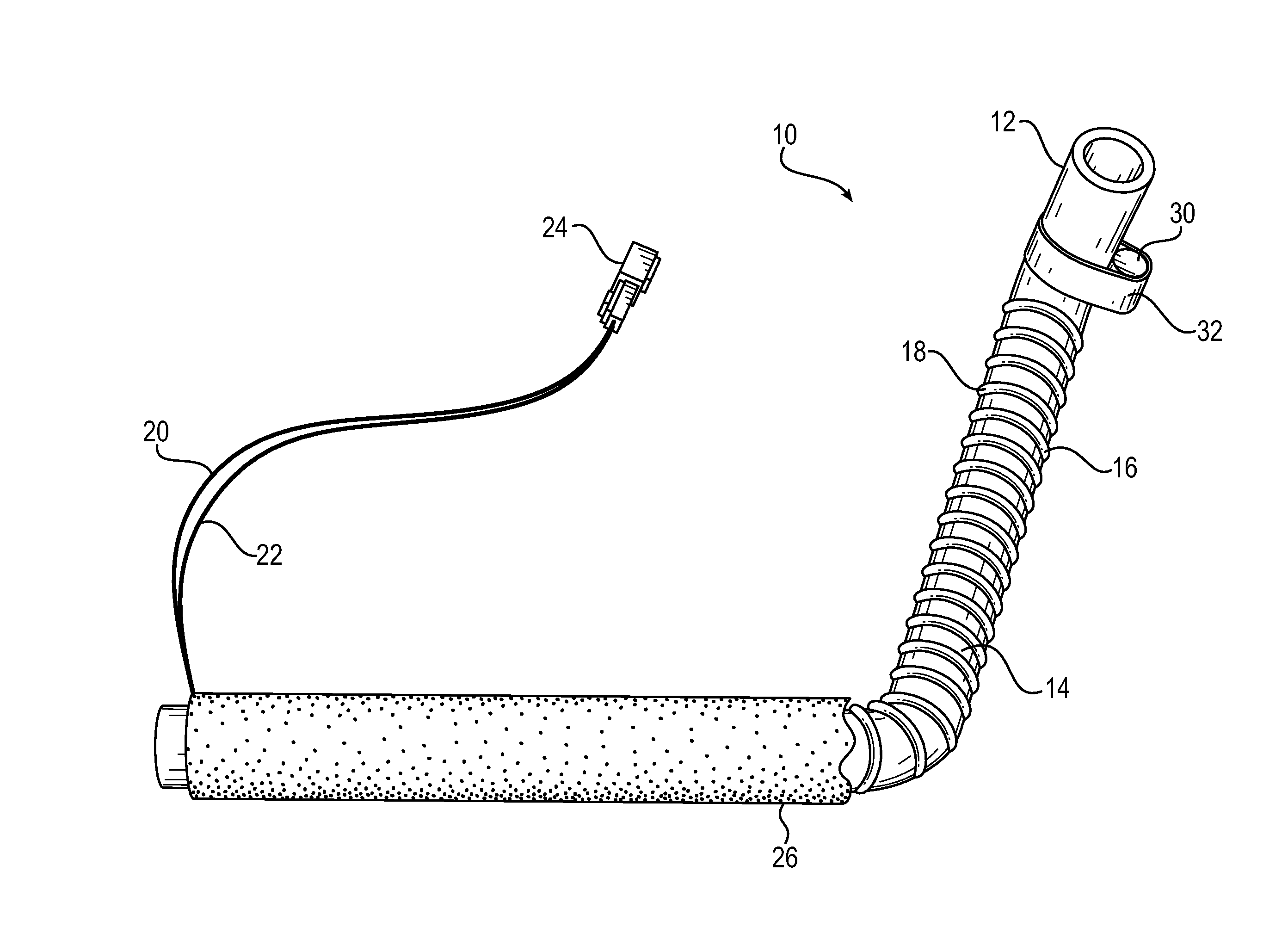 Heated hose and method