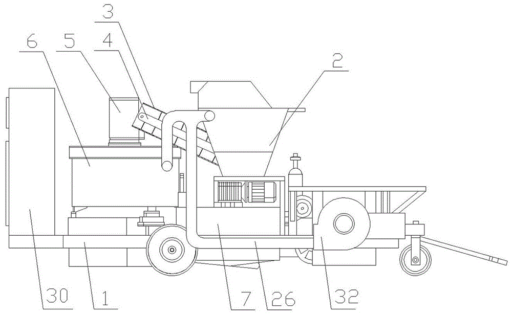 Auxiliary vacuumizing and automatic mud jacking integrated machine for railways