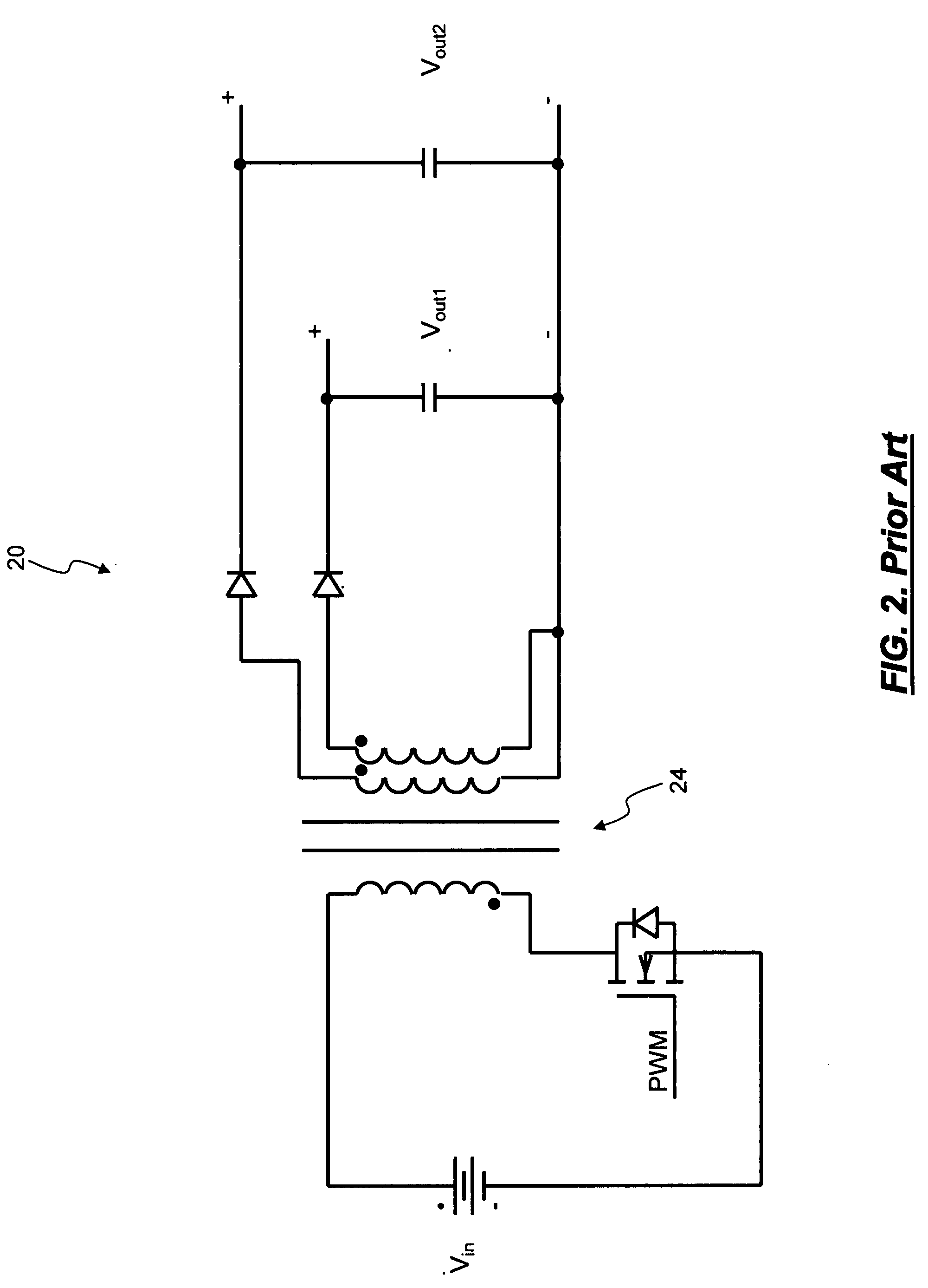 Flyback converter providing simplified control of rectifier MOSFETS when utilizing both stacked secondary windings and synchronous rectification