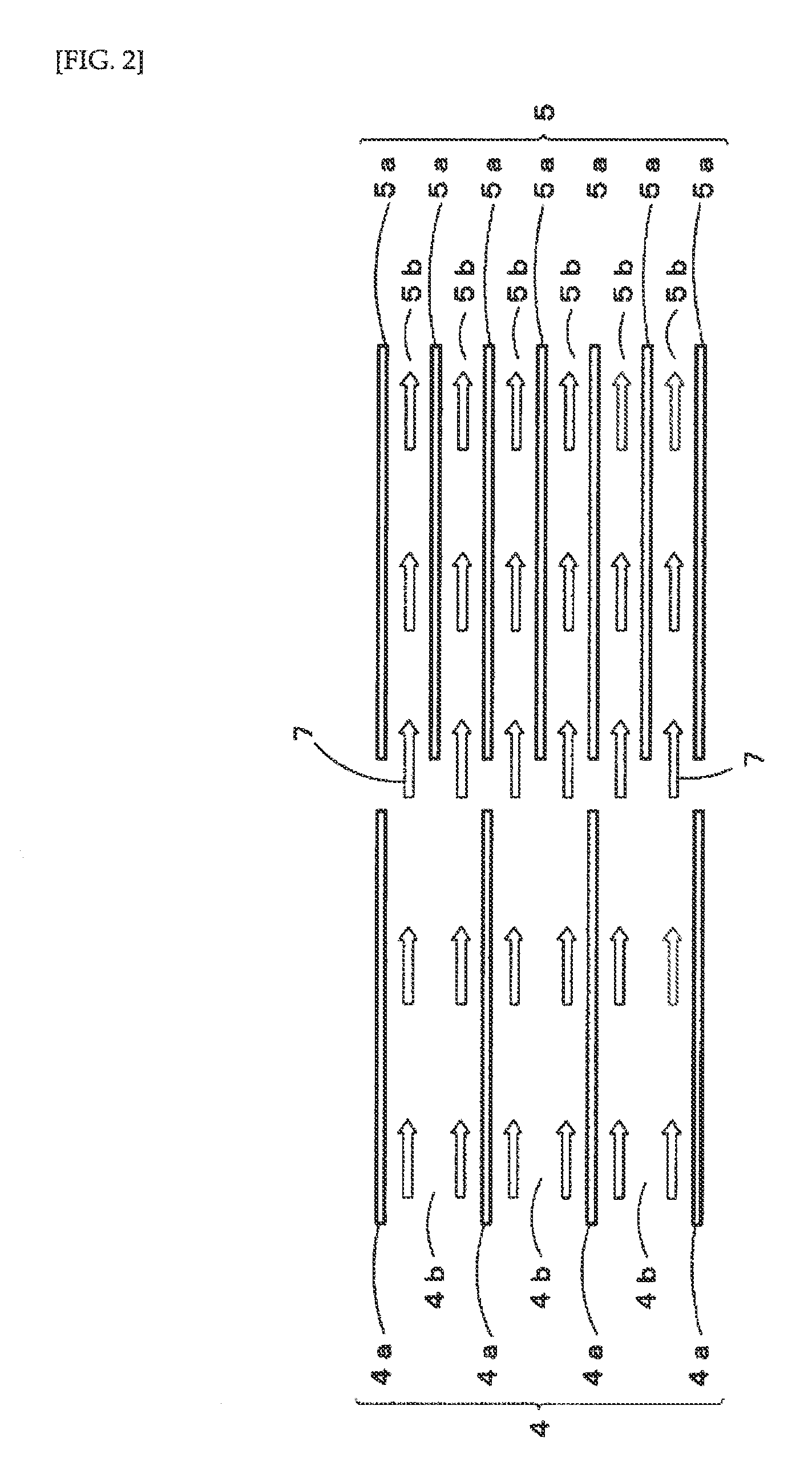 Cooling device with a plurality of fin pitches