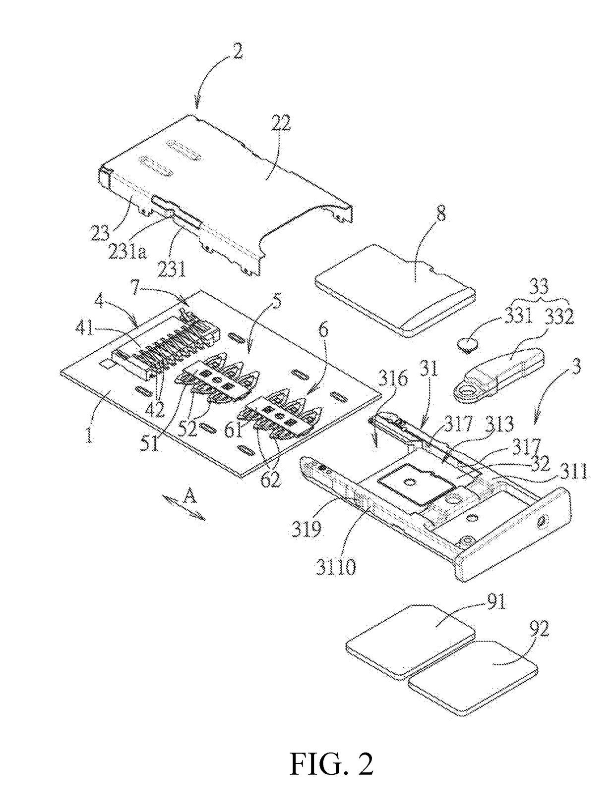 Electronic card connector