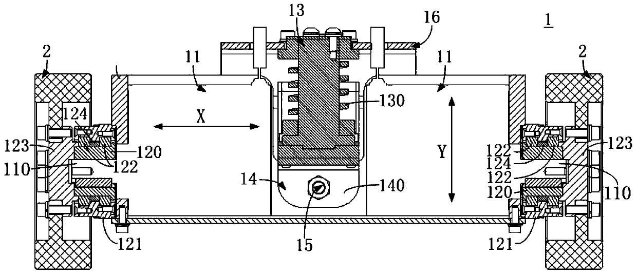 Suspension device, moving chassis and robot