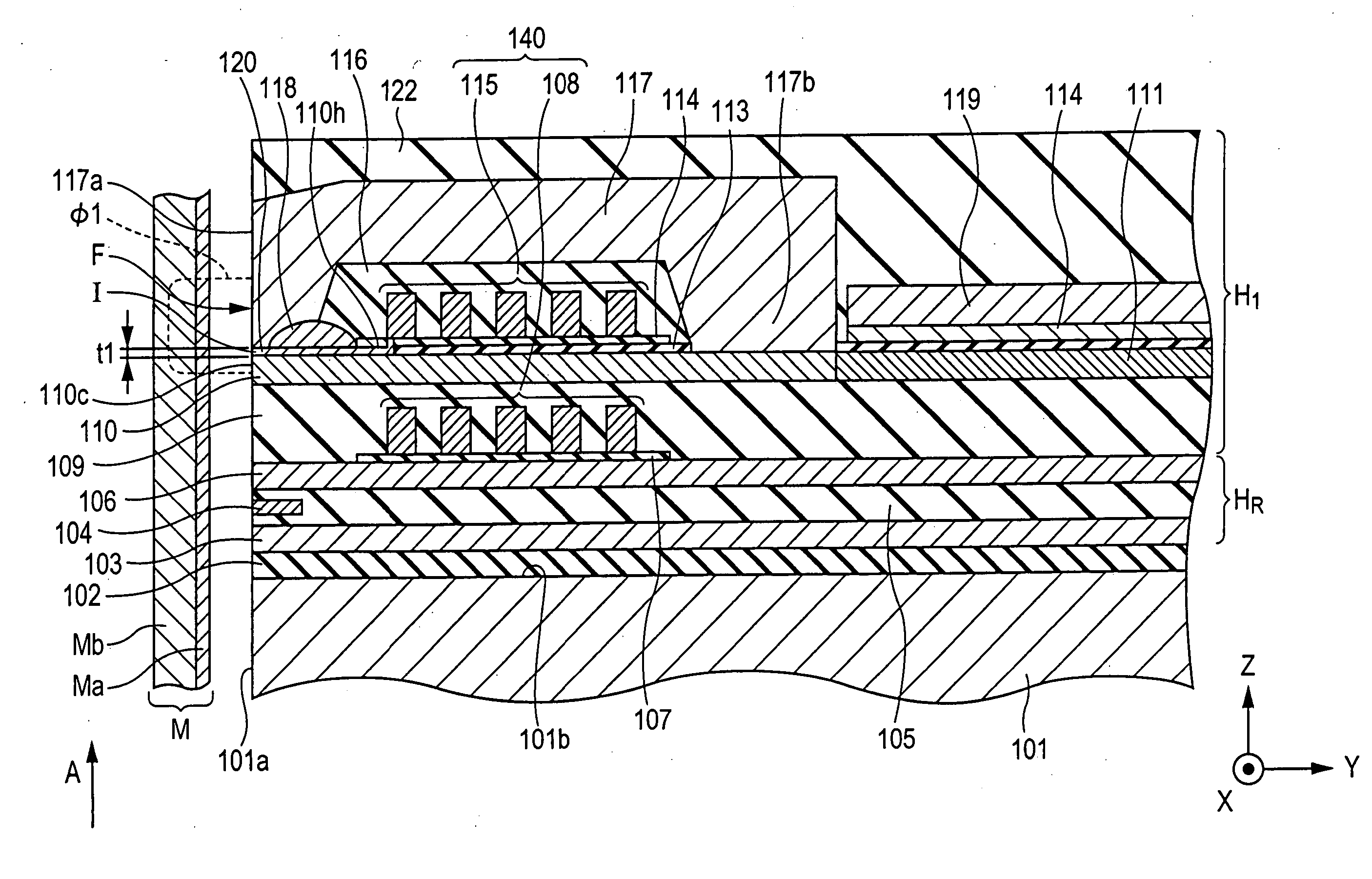 Magnetic recording head having solenoidal coil