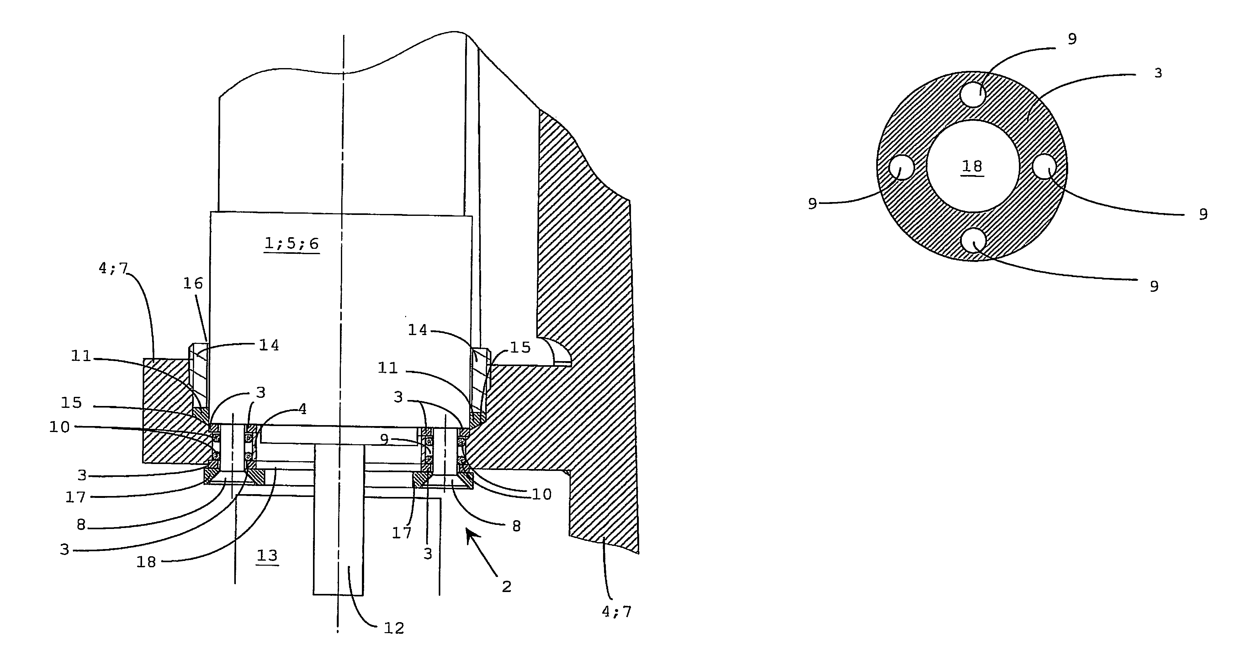 Apparatus for retaining a component that transfers solid-borne sound