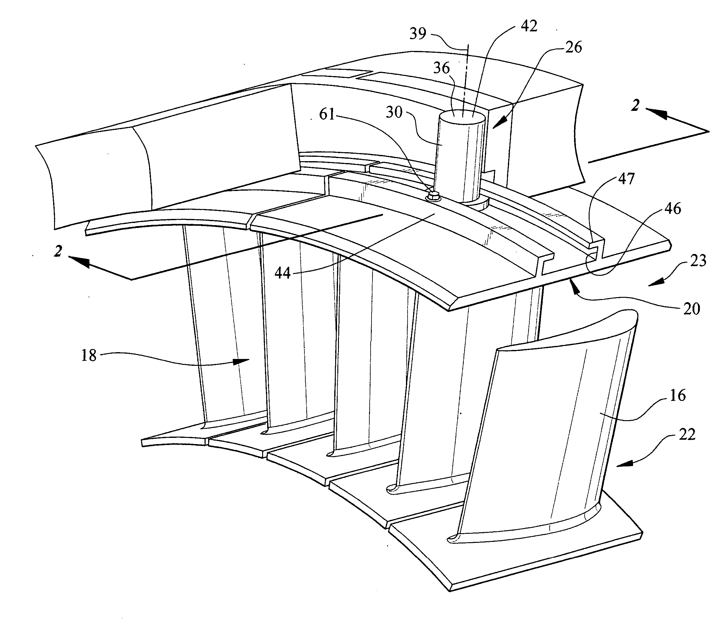 Turbine engine sealing device