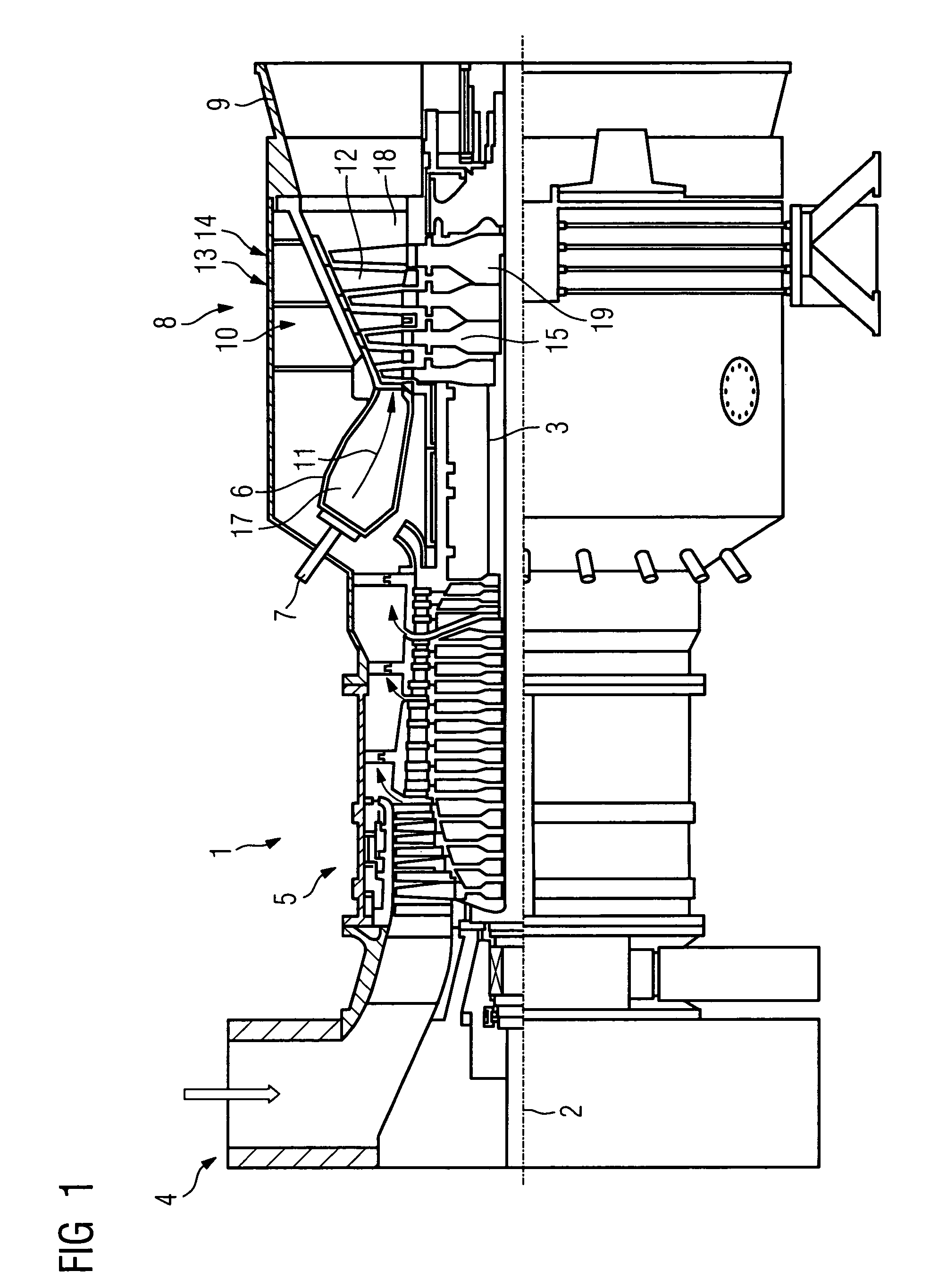 Cooled turbine blade or vane for a gas turbine, and use of a turbine blade or vane of this type