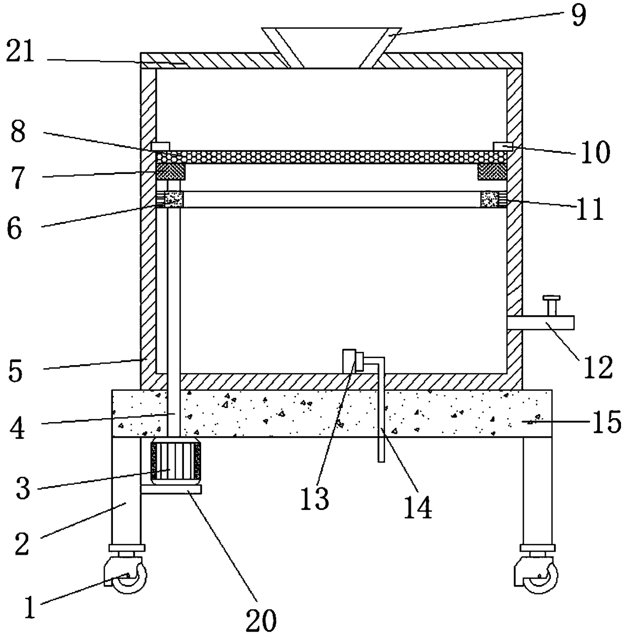 Filter settling apparatus convenient to clean for medicine production