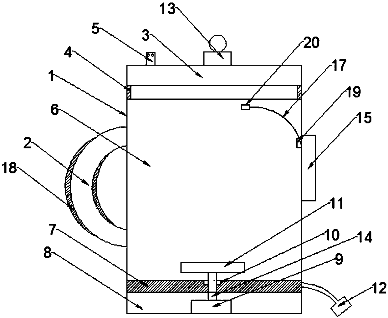 Drug decocting pot uniform in drug heating and provided with pot cover hanging platform