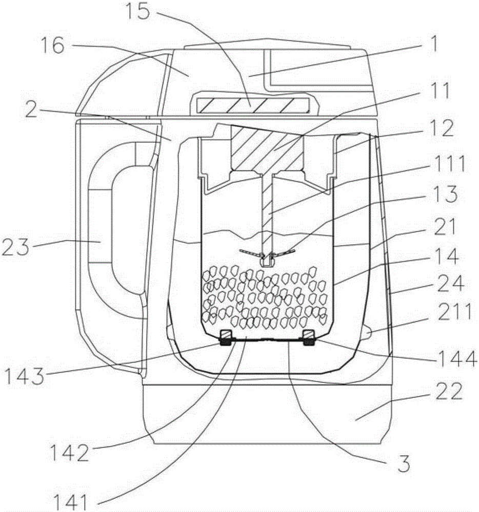 A pulping method of a soybean milk machine provided with an inner crushing cup