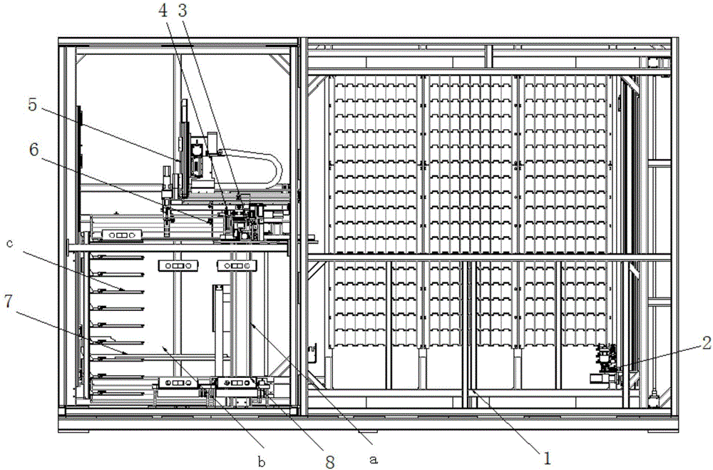 Automatic printed circuit board (PCB) tool storing and taking device and method