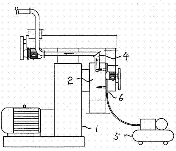 Pneumatic anti-clogging cooling device of biomass particle granulator ring mold