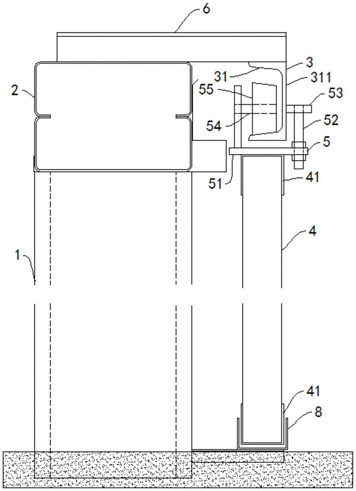 A hanging sliding door