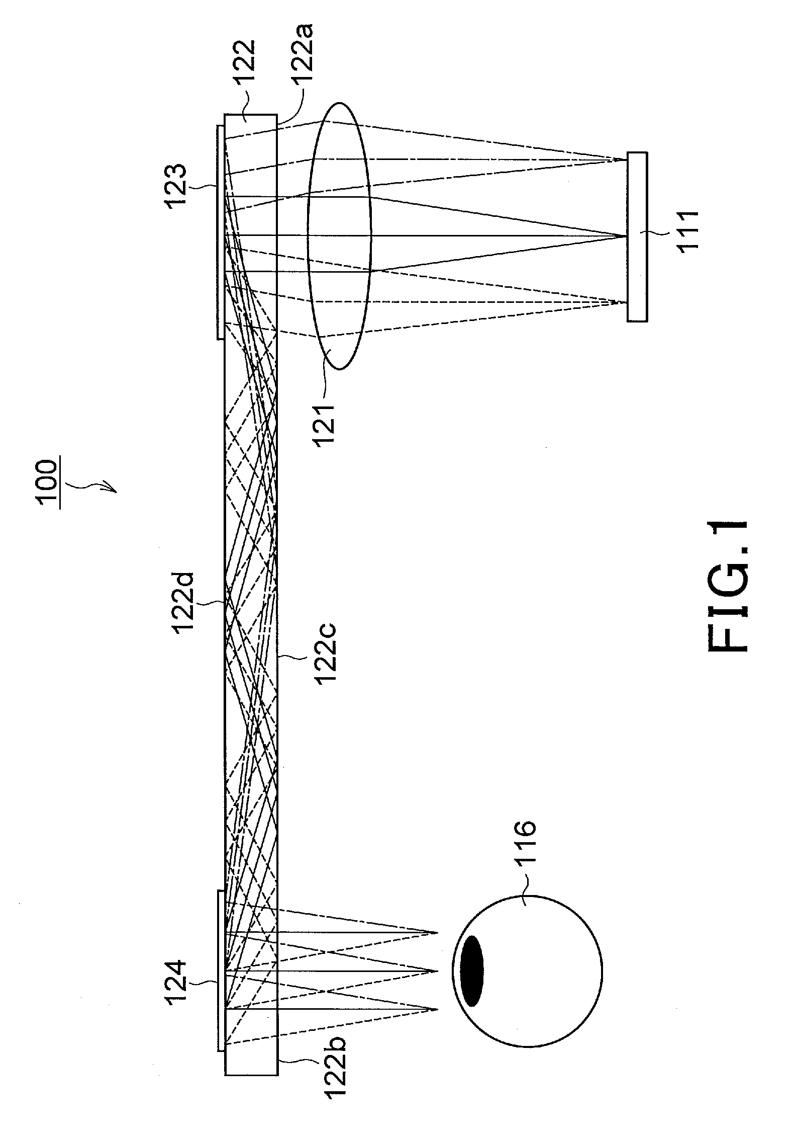 Optical device, and virtual image display