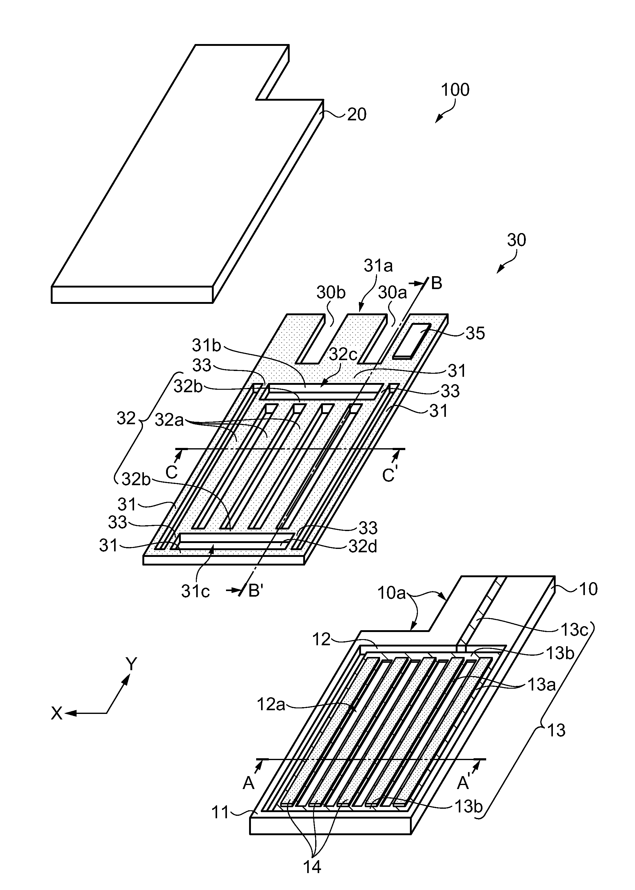 Electrostatic induction generation device and electrostatic induction generation apparatus having a movable electrode formed between a first fixed electrode substrate and a second fixed electrode substrate