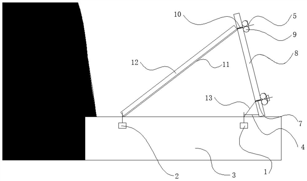 Inclined retaining wall single-side formwork reinforcing construction device and method