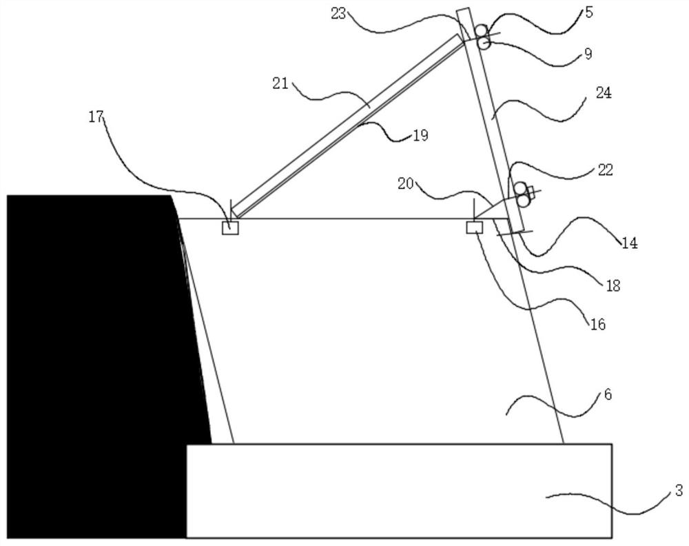 Inclined retaining wall single-side formwork reinforcing construction device and method