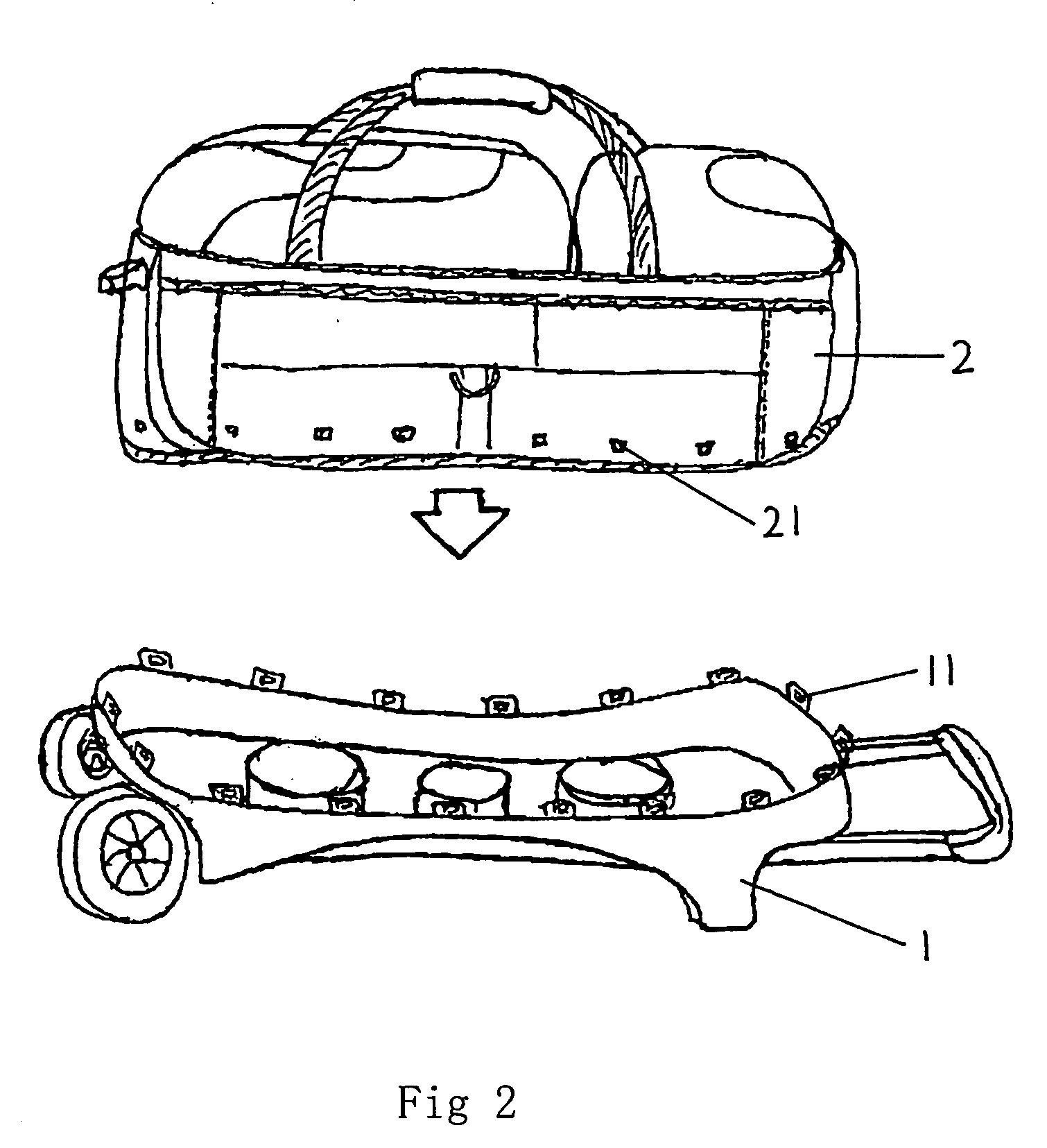 Easily assembled and transported cases and bags with wheels