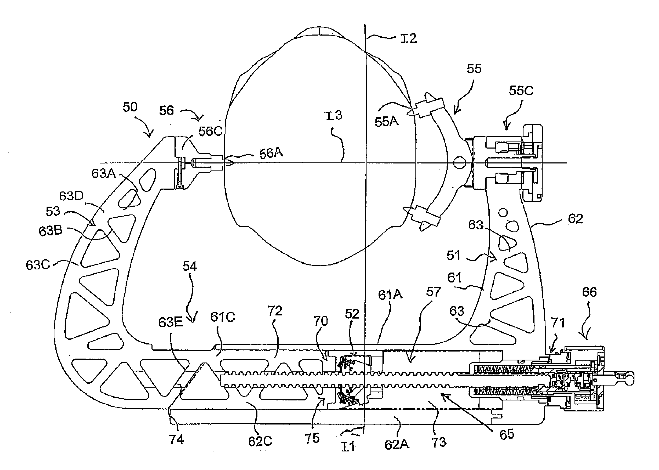 Drive System for a Head Clamp for Use in Imaging by Magnetic Resonance and X-Ray